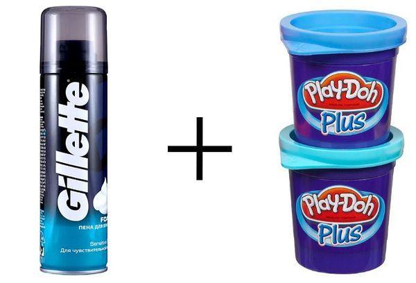 Пена для бритья + пластилин Play-Doh